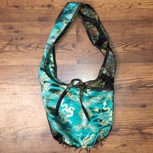 🌻 5/$25 Satin Oriental Dragon Shoulder Bag